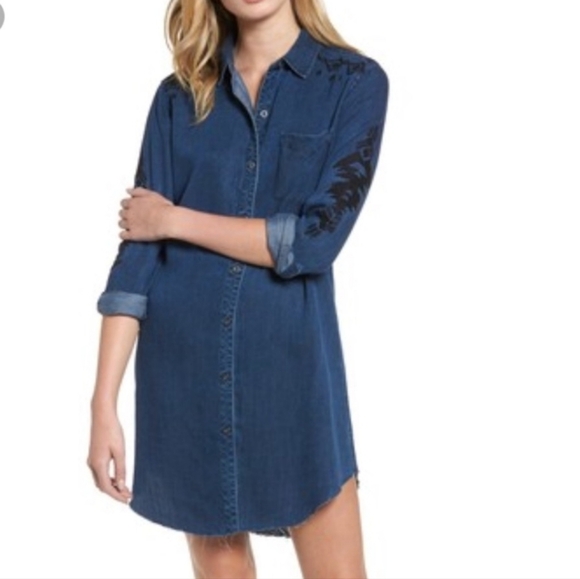 Rails Dresses & Skirts - Rails‎ Ashland Dress Chambray Aztec Embroidered